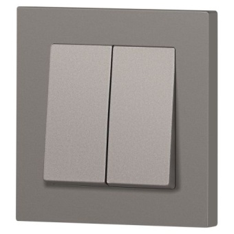 Выключатель 2-кл. СП Accent 6-104-09 10А IP20 250В AL/CU титан Intro Б0063499