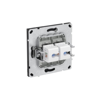 Розетка компьютерная 2-м KANT RJ45 кат.5E без шторки черн. уголь DKC 7012664