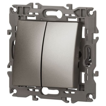 Выключатель 2-кл. Elegance 14-1104-16 250В 10АХ титан Эра Б0065803