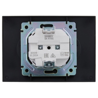 Розетка 2-м SKANDY 10А без заземл. без защ. шторок в сборе SK-R10G графит IEK SK-R20-10-K53-F