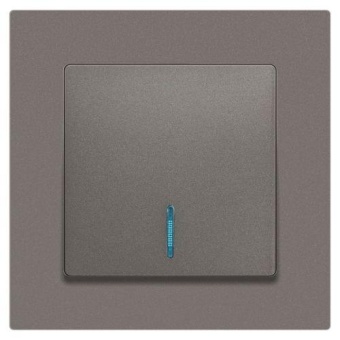 Выключатель 1-кл. СП Accent 6-102-09 10А IP20 250В с подсветкой AL/CU титан Intro Б0063460