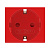Розетка 1-м 2мод. Viva 16А IP20 2P+E с заземл. защ. шторки красн. DKC 45015