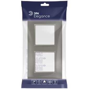 Рамка 2-м Elegance 14-5012-16 Classic для розеток и выключателей титан Эра Б0065825