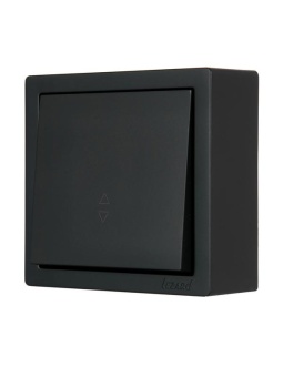 Выключатель проходной 1-кл. ОП LETO черн. бархат LEZARD 752-4200-105