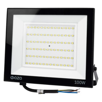 Прожектор светодиодный СДО-20 100Вт 6500К IP65 230В BL ДО прозр. закален. стекло ФАZА 5047341