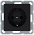 Розетка 1-м Shuko 16А IP20 с заземл. защ. шторки механизм черн. матов. soft touch Jasmart G5501PB