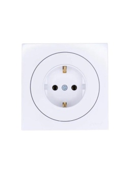 Розетка 1-м OSEN IP20 с заземл. ПБТ бел. LEZARD 743-0288-122B
