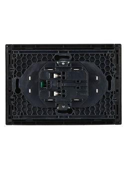 Розетка 2-м СП FORTE&PIANO FP124 16А с заземл. без защ. шторок безвинт. крепл. черн. IEK FP-R21-16-1-K02