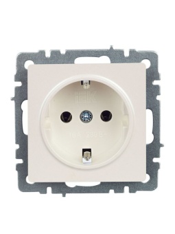 Розетка 1-м СП BRITE РС11-1-0-БрЖ 16А с заземл. без защ. шторки механизм жемчуж. IEK BR-R11-16-K36