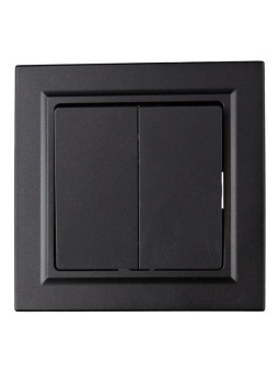 Выключатель 2-кл. СП BRITE ВСР10-2-0-БрЧ 10А в сборе черн. IEK BR-V20-0-10-K02-F