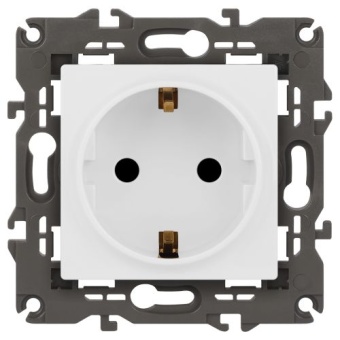 Розетка Elegance 14-2102-01М 16А 250В 2P+E Schuko защ. шторки матов. бел. Эра Б0065804