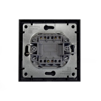 Выключатель 2-кл. СП Бриллиант 10А IP20 с подсветкой в сборе графит Universal 7947410-Gr