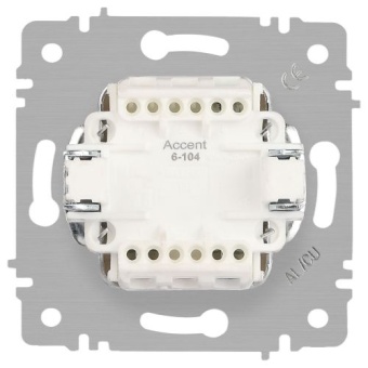 Выключатель 2-кл. СП Accent 6-104-01М 10А IP20 250В AL/CU бел. матов. Intro Б0063456
