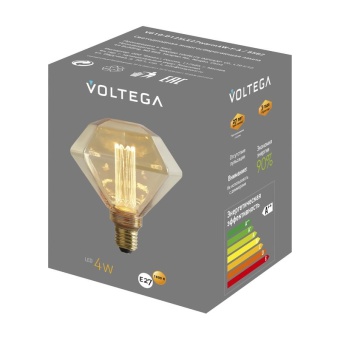 Лампа светодиодная филаментная Loft 271 D125LE 4Вт 1800К E27 Voltega 8562