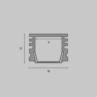 Профиль накладной 16х12 алюм. Maytoni ALM005S-2M