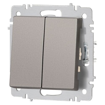 Выключатель 2-кл. СП Accent 6-104-09 10А IP20 250В AL/CU титан Intro Б0063499