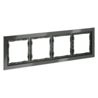 Рамка 4-м S70 стеклян. титан Voltum VLS110406