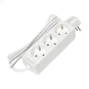 Удлинитель 3х3м с заземл. 10А IP20 2.2кВт ПВС 3х0.75 бел. DOMTOK 2375