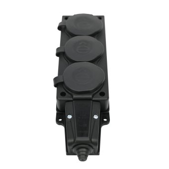 Колодка удлинителя 3-м MultiSet 16А 250В IP44 с заземл. каучук черн. SE MST4103BK
