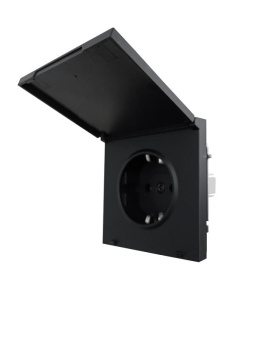 Розетка 1-мест. с/з с крышкой ПБТ СП ZIMA IP20 16А безвинт. зажим черн. бархат LEZARD 704-4288-123BQC