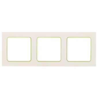 Рамка 3-м Стокгольм бел. с линией цвета зел. PROxima EKF EAM-G-302-10