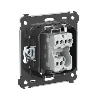 Переключатель 1-кл. 2мод. СП Avanti "Черный квадрат" 16А IP20 черн. DKC 4402113