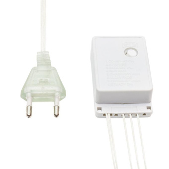 Гирлянда светодиодная "Сеть" 1.5х1.5м 150LED бел. 12Вт 220В IP20 с контроллером 8 режимов провод ПВХ прозр. Neon-Night 215-125