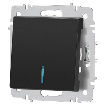 Выключатель 1-кл. СП Accent 6-102-05 10А IP20 250В с подсветкой AL/CU антрацит Intro Б0063475