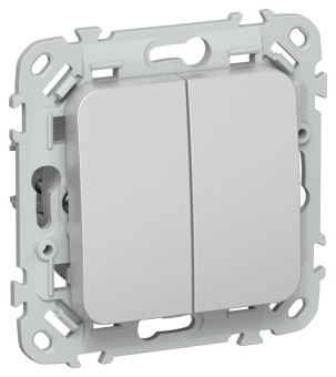 Выключатель проходной 2-кл. СП FLITE ВС62-1-0-ФлА 10А механизм алюм. IEK FI-V22-0-10-1-K47