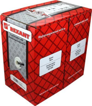 Кабель витая пара F/UTP 2х2х24AWG кат.5E solid CU PVC сер. (м) Rexant 01-0122
