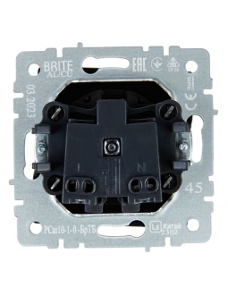 Розетка 1-м СП BRITE РС10-1-0-БрТБ 10А без заземл. без защ. шторок механизм бронза IEK BR-R10-10-K45