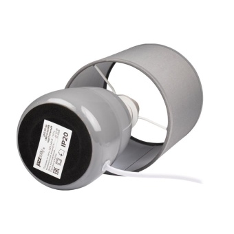 Светильник настольный JH2-02-gy E14 IP20 130х130х255мм керамика; ткань; PVC-пластик сер. JazzWay 5062320
