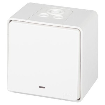 Выключатель Эксперт 11-1502-01 с подсветкой IP55 10АХ-250В ОУ бел. Эра Б0063305