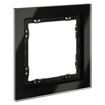 Рамка 1-м S70 стеклян. черн. Voltum VLS110108