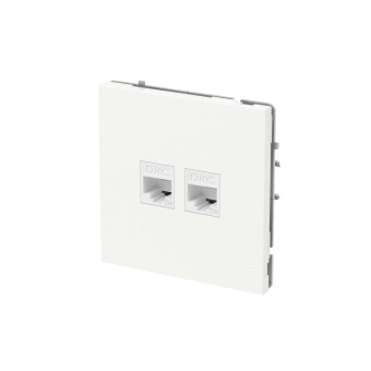 Розетка компьютерная 2-м KANT RJ45 кат.5E без шторки бел. магнолия DKC 7000664