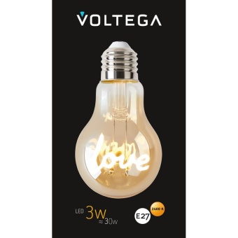 Лампа светодиодная филаментная Loft 271 A60 3Вт 2400К E27 Voltega 8580