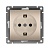 Розетка 1-м СП Афина 16А IP20 с заземл. механизм шампань Universal A0028-Br