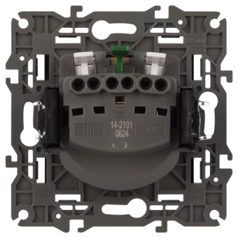 Розетка 1-м СП Эра Elegance 14-2101-05 16А IP20 16AX 250В 2P+E Schuko антрацит Эра Б0034269
