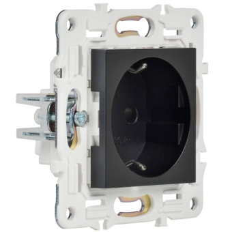 Розетка SKANDY 16А с заземл. защ. шторки безвинт. крепл. SK-R06Bl черн. IEK SK-R14-16-1-K02