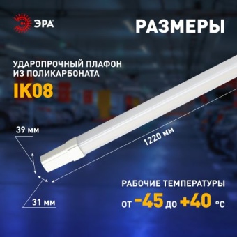 Светильник светодиодный SPP-301-36-4K-M 36Вт 4000К 3780лм IP65 1220х39х31 линейный матов. Эра Б0066928