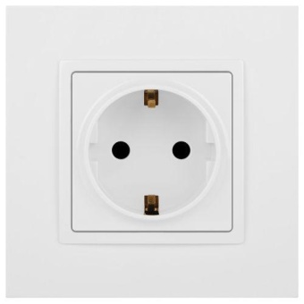 Розетка 1-м СП Эра Elegance 14-2102-01 16А IP20 16AX 250В 2P+E Schuko защ. шторки бел. Эра Б0034272