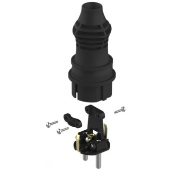 Вилка прямая VX13-B-IP44 16А IP44 с заземл. каучук черн. Эра Б0069321