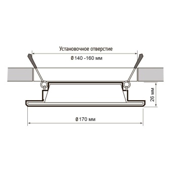 Светильник светодиодный PLED DL7 18Вт 6500К IP54 1530лм WH встраив. бел. Pro JazzWay 5069107