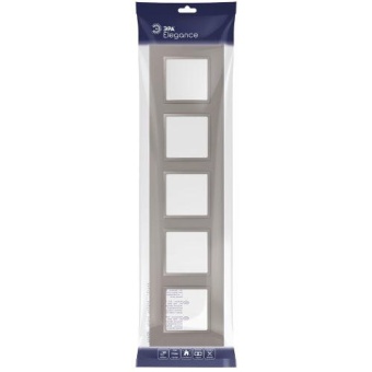 Рамка 5-м Elegance 14-5015-16 Classic для розеток и выключателей титан Эра Б0065831