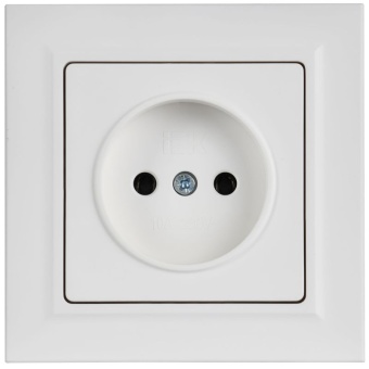 Розетка BRITE РСР10-1-0-БрАБ 10А в сборе без заземл. без защ. шторок арктич. бел. IEK BR-R10-10-K91-F