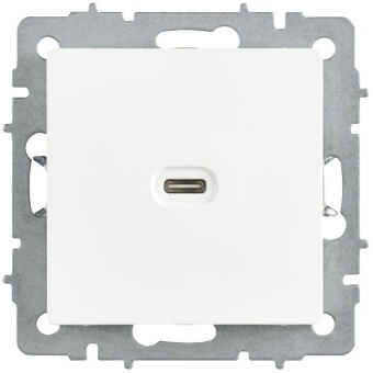 Розетка СП BRITE РЮ12-1-БрАБ USB C 65Вт высокоскор. заряд. арктич. бел. IEK BR-U13-065-K91