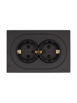 Розетка 2-м СП OSEN с заземл. ПБТ механизм черн. бархат LEZARD 743-4200-127B