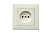 Розетка 1-м Karea RIZZ без заземл. керамика крем Makel 88010002