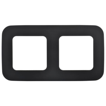 Рамка 2-м СП FLITE РУ-2-А-ФлЧ черн. IEK FI-M22-31-20-K02
