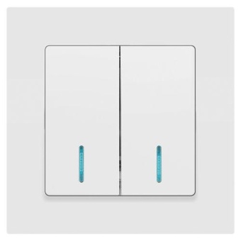 Выключатель 2-кл. СП Accent 6-105-01М 10А IP20 250В с подсветкой AL/CU бел. матов. Intro Б0063507